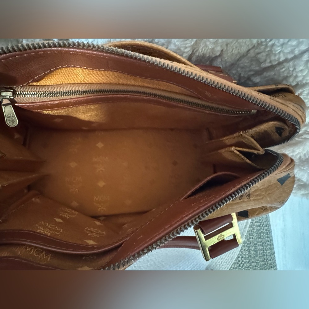 MCM Brown Leather Handbag with Gold Accents - Picture 3 of 3